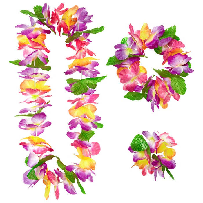 Maui Hawaiian Set  Lei, Crown, Bracelet 