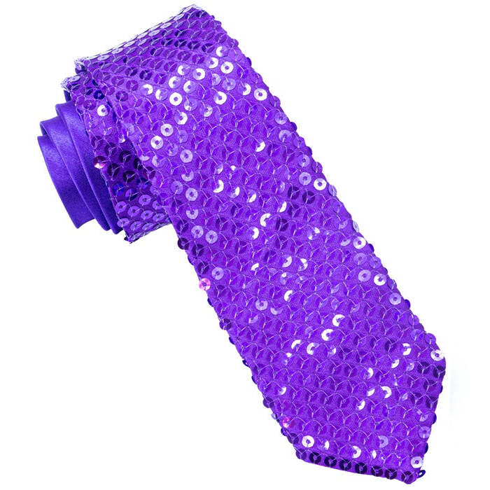 Purple Sequin Necktie