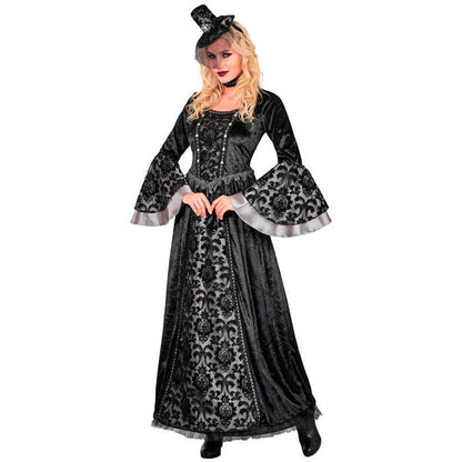 Dark Countess  Dress, Hoop Petticoat, Choker, Mini Hat With Veil 
