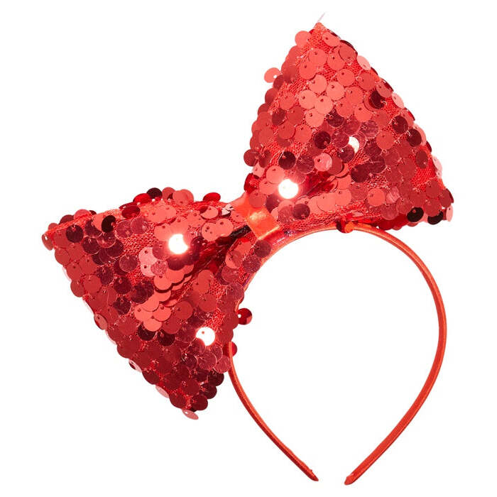 Red Sequin Bow Headband