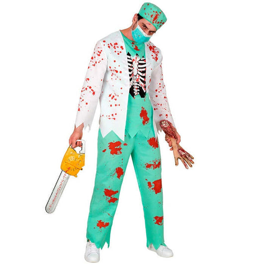 Zombie Doctor  Coat With Rib Cage, Pants, Hat, Face Mask 