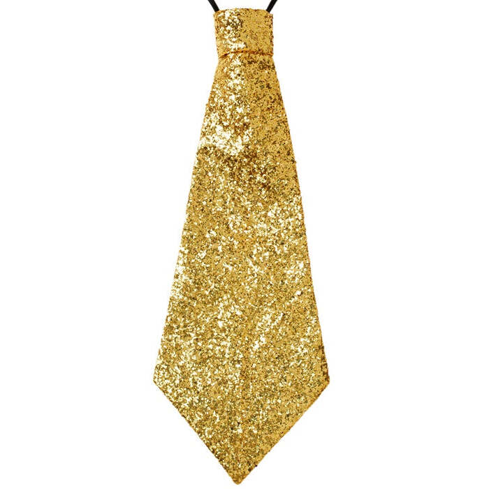 Gold Lurex Necktie With Elastic