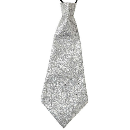 Silver Lurex Necktie With Elastic