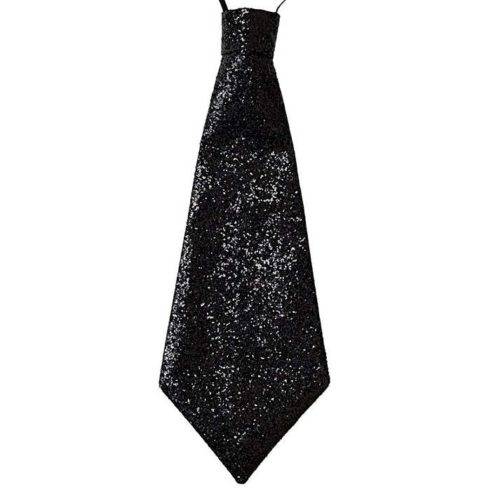 Black Lurex Necktie With Elastic