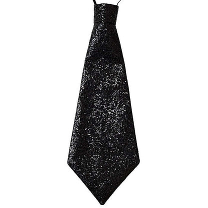 Black Lurex Necktie With Elastic
