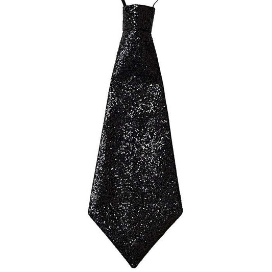 Black Lurex Necktie With Elastic