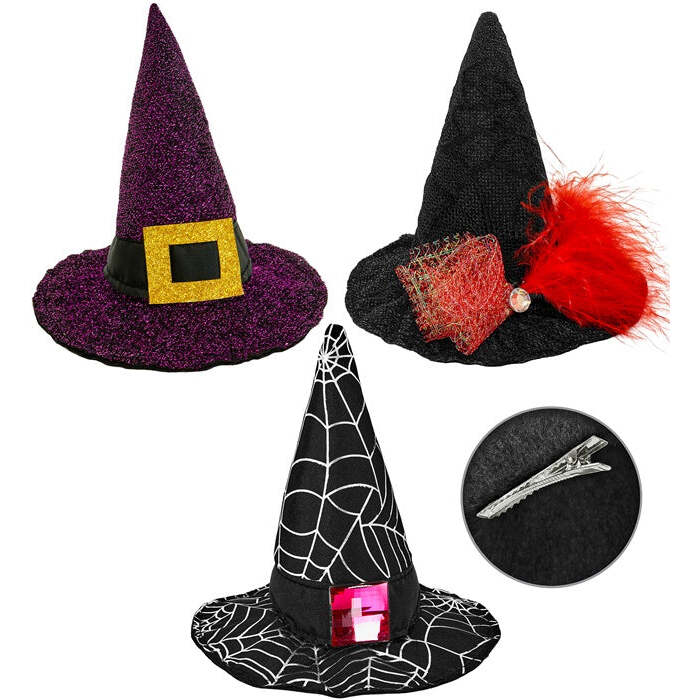 Mini Witch Hats 3 Styles Ass.