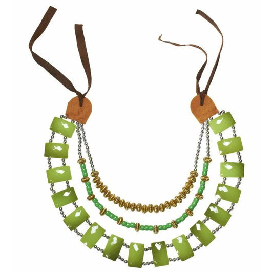 Tribal Necklace With Green Gemstones
