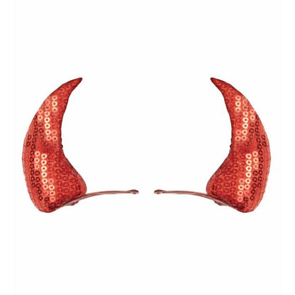 Red Sequin Horns Hair Clips