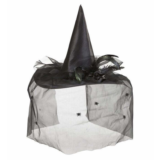 Witch Hats With Tulle, Flower & Feathers