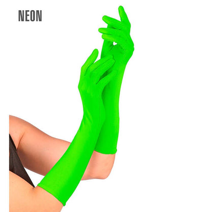 Neon Green Long Gloves - 40 Cm
