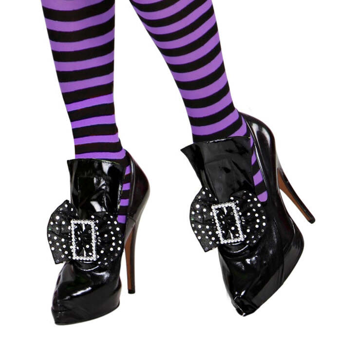 Vynil Witch Shoe Covers With Buckle And Decoration