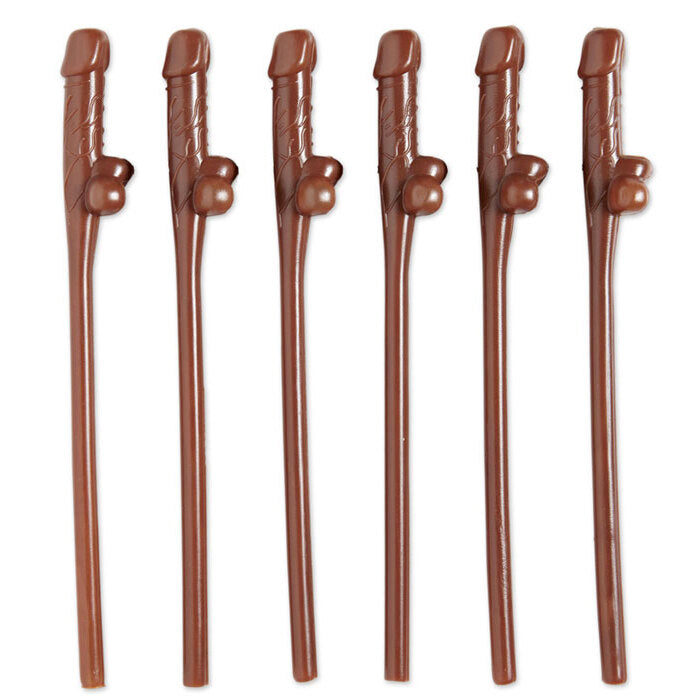Set Of 6 Afro Willy Sipping Straws