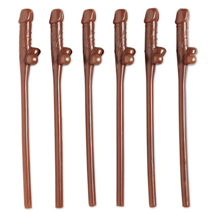 Set Of 6 Afro Willy Sipping Straws