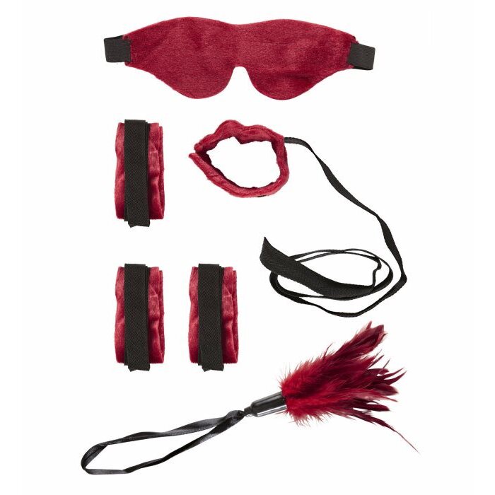 Bondage Set  Wrist & Ankle Cuffs, Blindfold, Feathers 