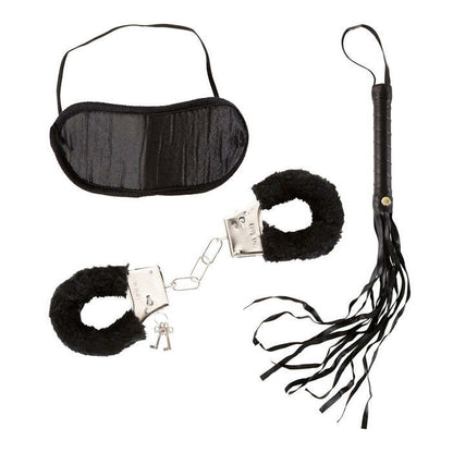 Dominatrix Set  Hancuffs With Plush, Blindfold, Whip 