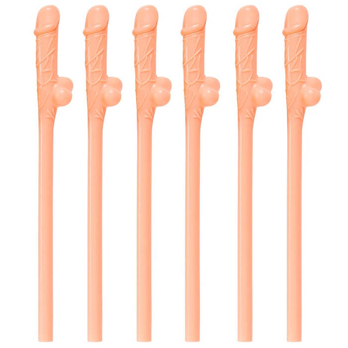 Set Of 6 Willy Sipping Straws