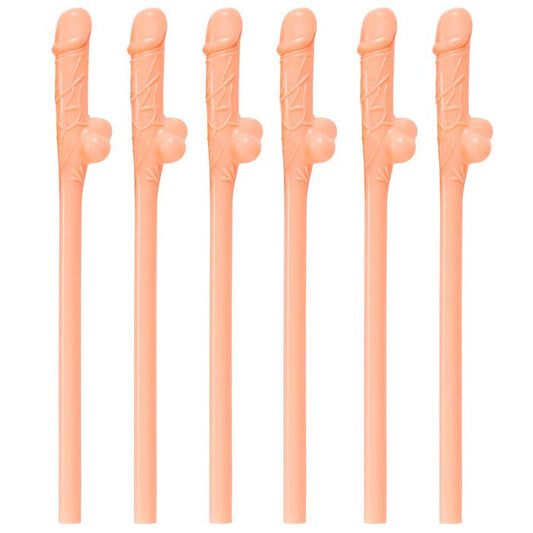 Set Of 6 Willy Sipping Straws