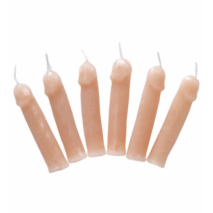 Set Of 6 Willy Party Candles