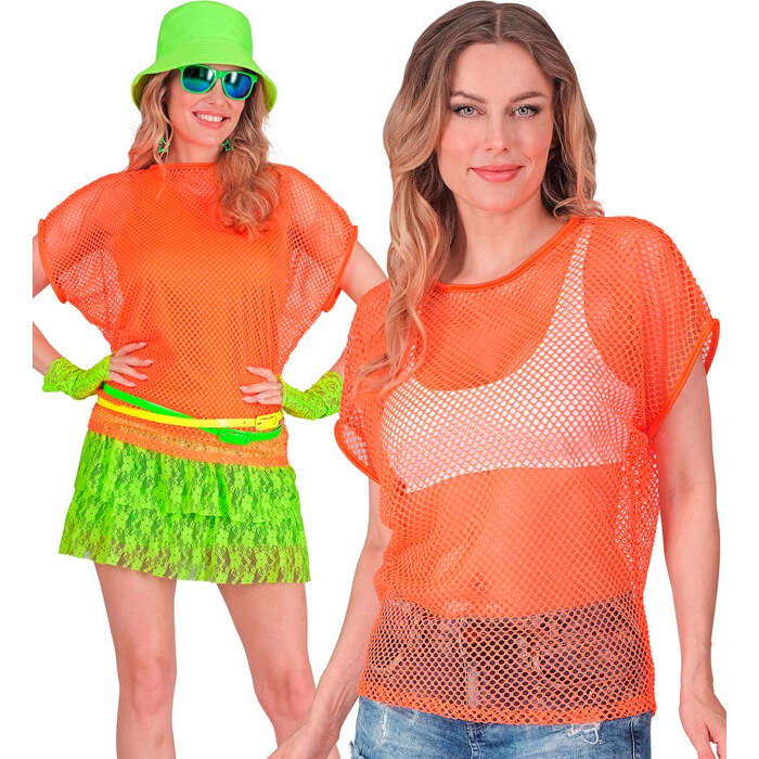 Neon Orange Net T-Shirt