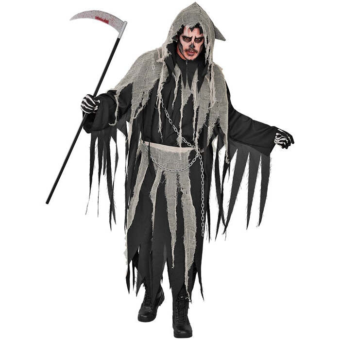 “Chained Reaper”  Hooded Robe With Gauze & Chain, Belt 