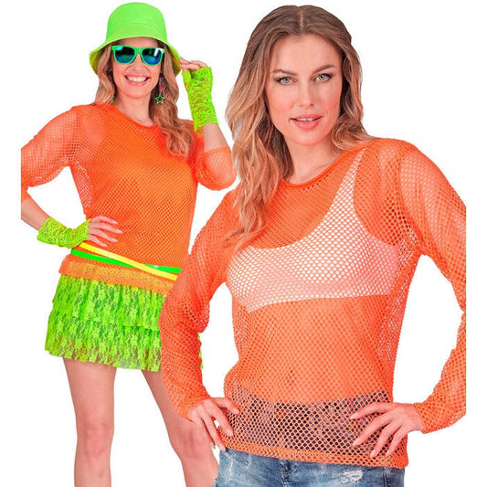 Neon Orange Net Shirt
