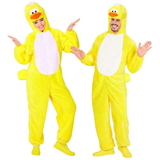 Duck In Soft Plush  Hooded Jumpsuit With Mask 