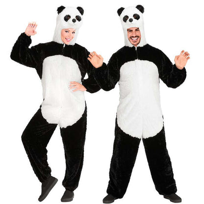 Panda In Soft Plush  Hooded Jumpsuit With Mask 