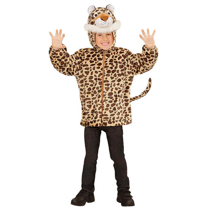Leopard In Soft Plush  Hoodie With Mask 