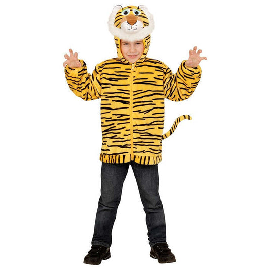 Tiger In Soft Plush  Hoodie With Mask 