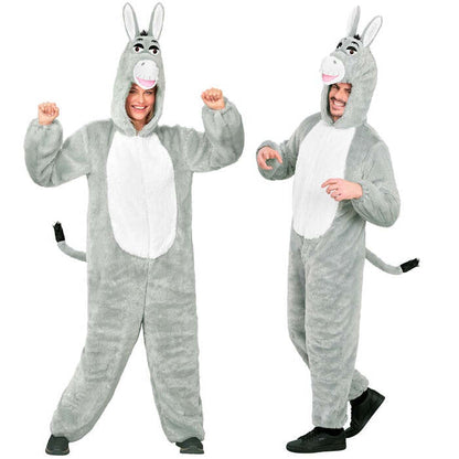 Donkey In Soft Plush  Hooded Jumpsuit With Mask 
