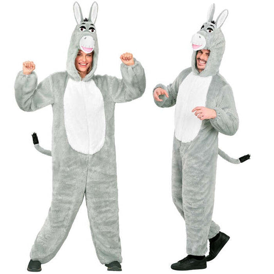 Donkey In Soft Plush  Hooded Jumpsuit With Mask 