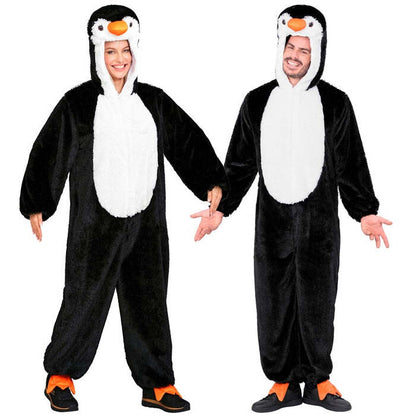 Penguin In Soft Plush  Hooded Jumpsuit With Mask 
