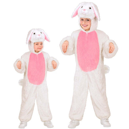 Bunny In Soft Plush  Hooded Jumpsuit With Mask 