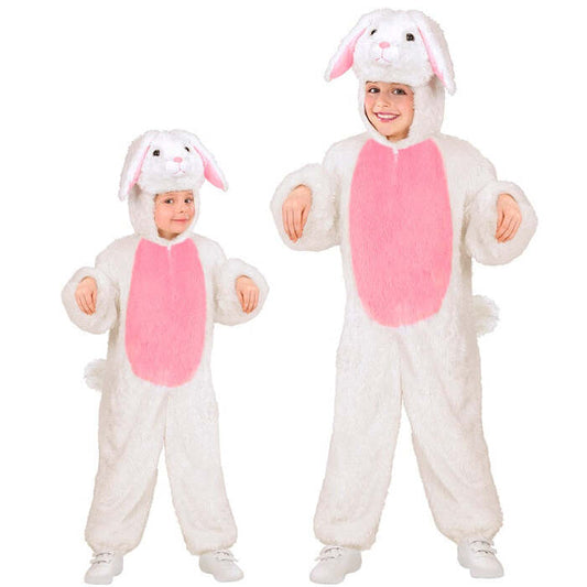 Bunny In Soft Plush  Hooded Jumpsuit With Mask 