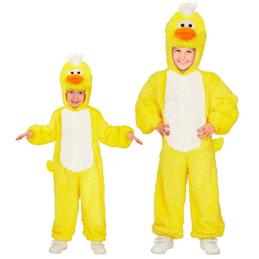 Duck In Soft Plush  Hooded Jumpsuit Withmask 