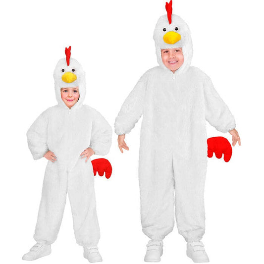 Chicken In Soft Plush  Hooded Jumpsuit With Mask 