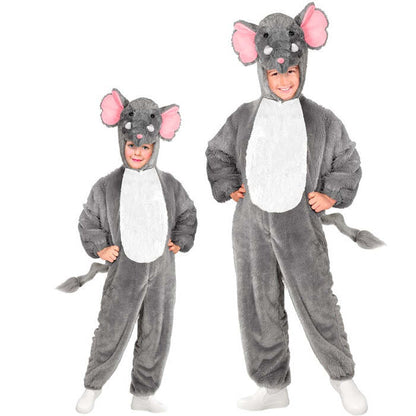 Elephant In Soft Plush  Hooded Jumpsuit With Mask 