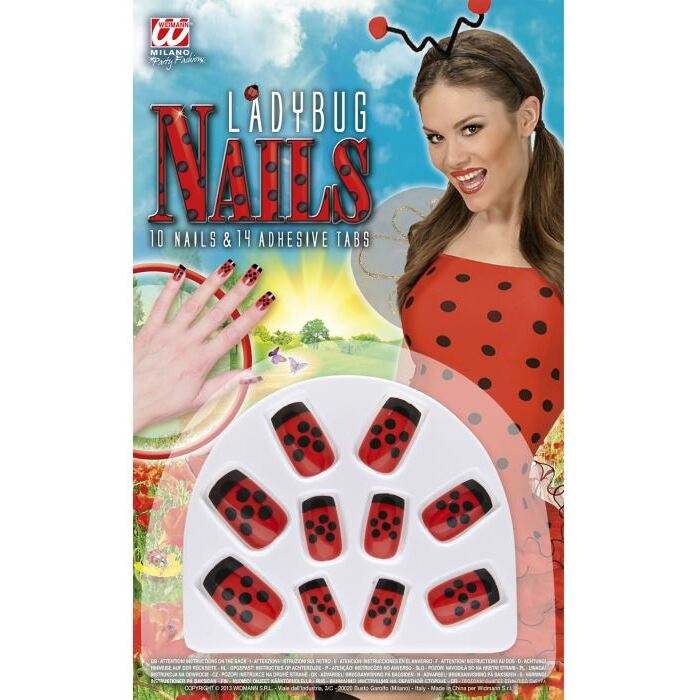 Set Of 10 Ladybug Nails