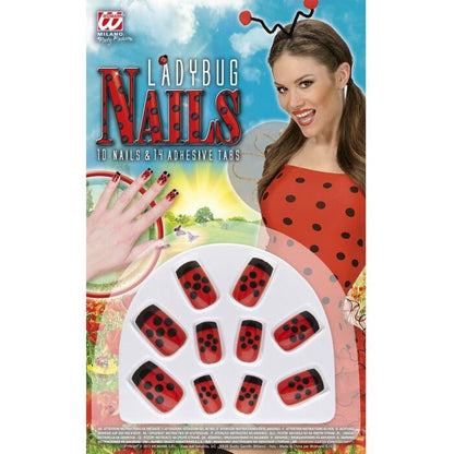 Set Of 10 Ladybug Nails