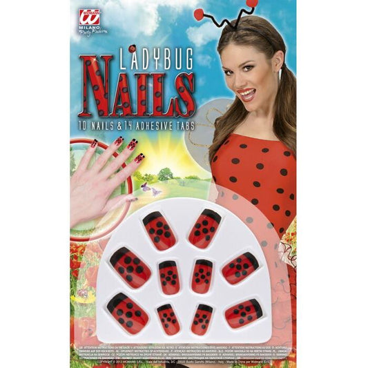 Set Of 10 Ladybug Nails