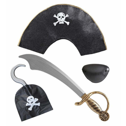 Pirate Set  Hat, Cutlass, Eyepatch, Hook 