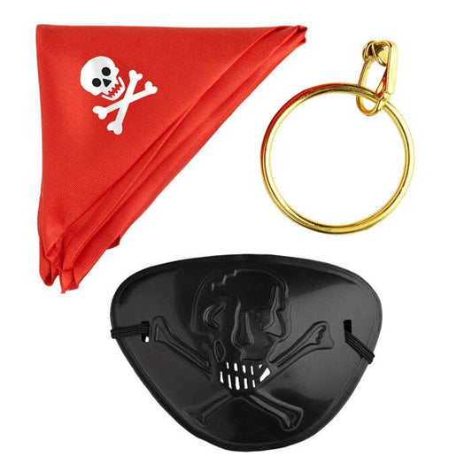 Pirate Set  Bandana, Eyepatch, Earring 