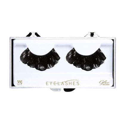 Black Lace Eyelashes In Box Withglass Bottle Glue