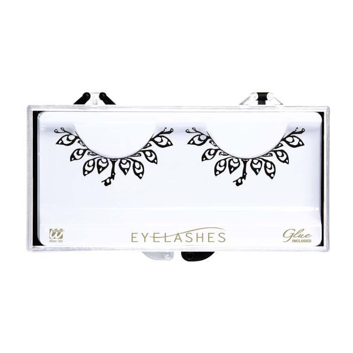 Black Fashion Tattoo Eyelashes In Box With Glass Bottle Glue