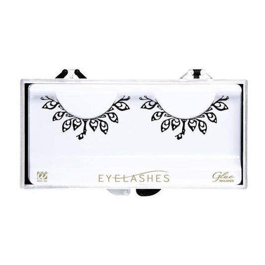 Black Fashion Tattoo Eyelashes In Box With Glass Bottle Glue