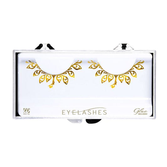 Gold Fashion Tattoo Eyelashes In Box With Glass Bottle Glue