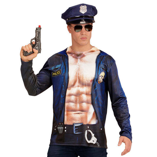 Police Officer  Photorealistic Sublimation Printed Long Sleeve T-Shirt 