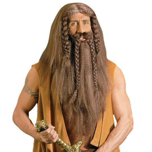 Barbarian Wig With Beard & Moustache In Box