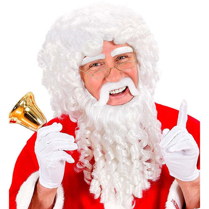 Deluxe Santa Claus Curly Locks Wig With Beard, Moustache & Eyebrowsin Box